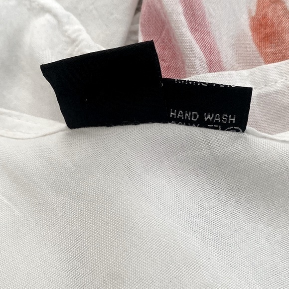 S.R. Fashion Rayon White Floral Painted Embroidered Free Size Dress - Picture 8 of 8